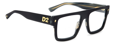 Men Premium Dsquared2 Eyeglasses: D2 0147 - Black(2) - SpecSMART Eye Clinic (Diagonal View)